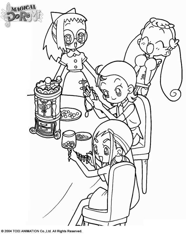 coloriage magical doremi les sorcieres font des bijoux